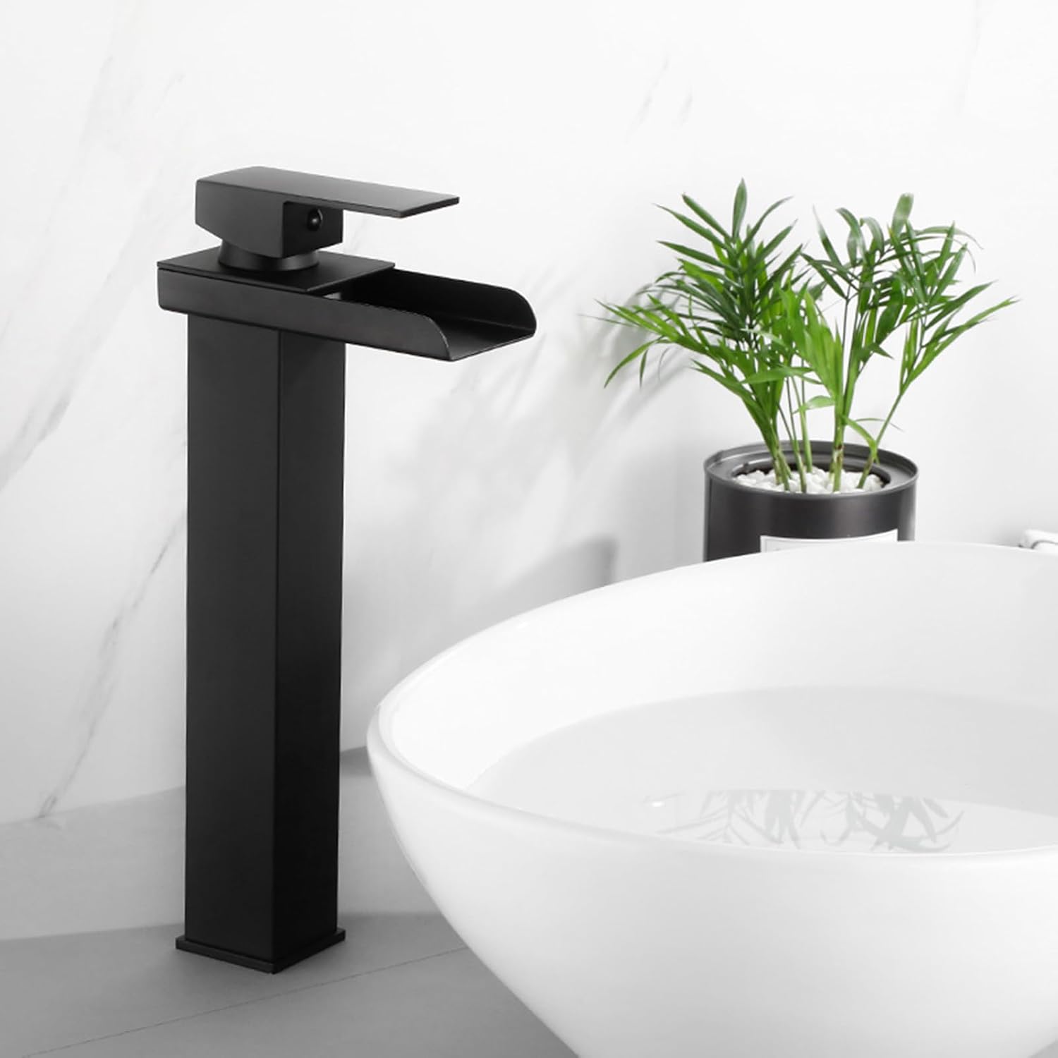 robinet haut cascade pour vasque salle de bain en laiton