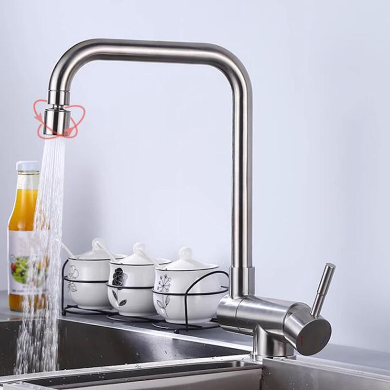Robinet cuisine pliable sous fenêtre laiton