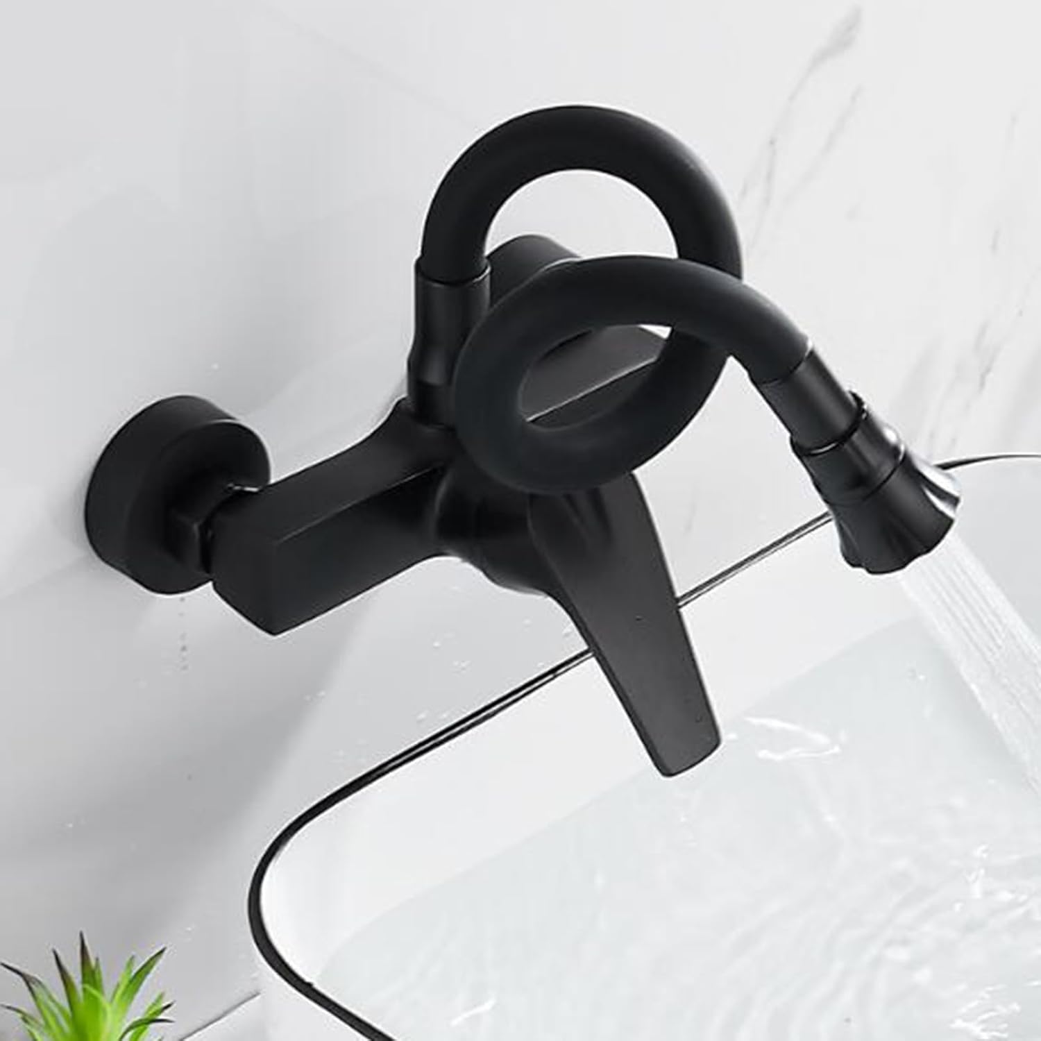 Robinet flexible pour cuisine murale col de cygne en laiton
