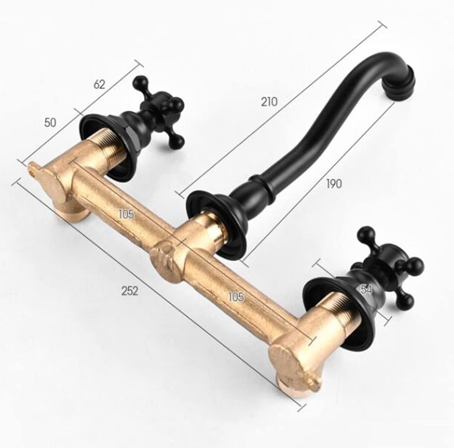Robinet mural pour salle de bain en laiton