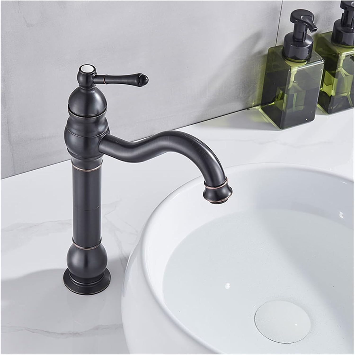 Robinet haut vintage pour vasque salle de bain en laiton