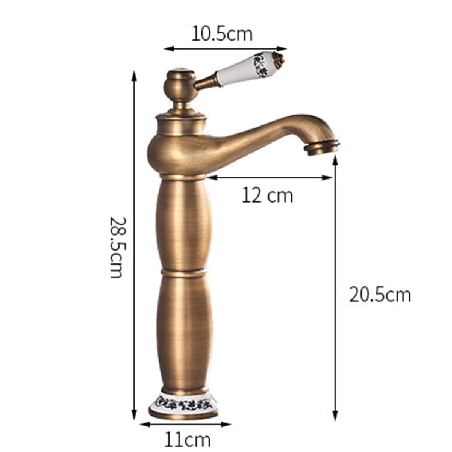 Robinet haut vintage pour vasque salle de bain en laiton