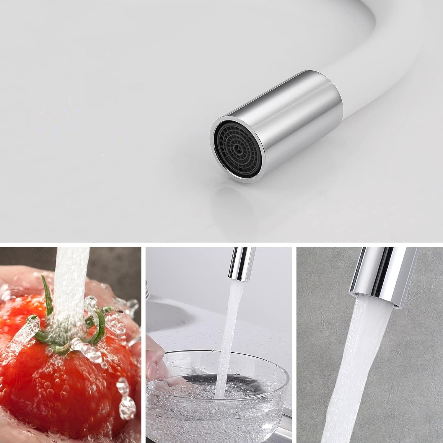 Robinet flexible pour cuisine col de cygne en inox