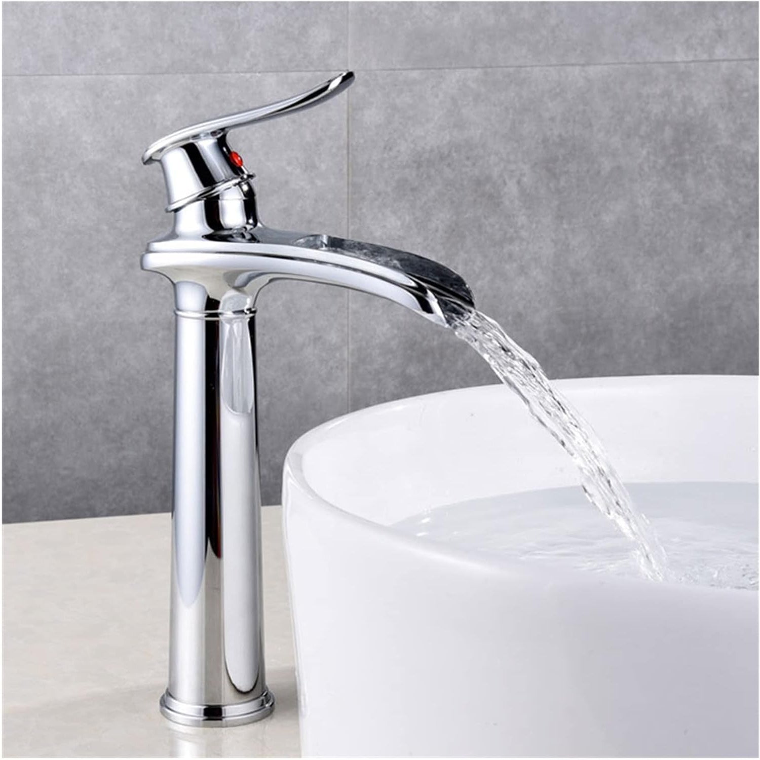 Robinet haut cascade vintage pour vasque salle de bain en laiton