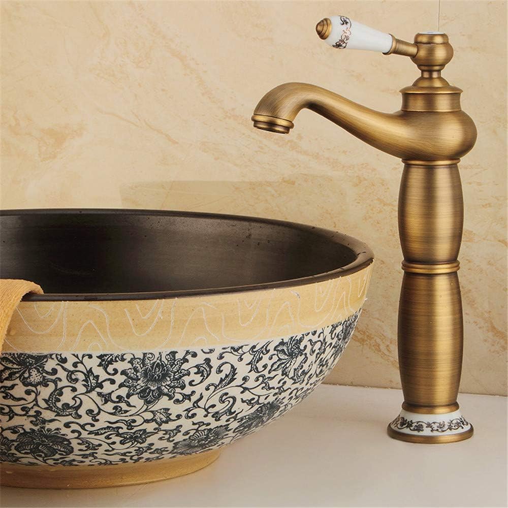 Robinet haut vintage pour vasque salle de bain en laiton