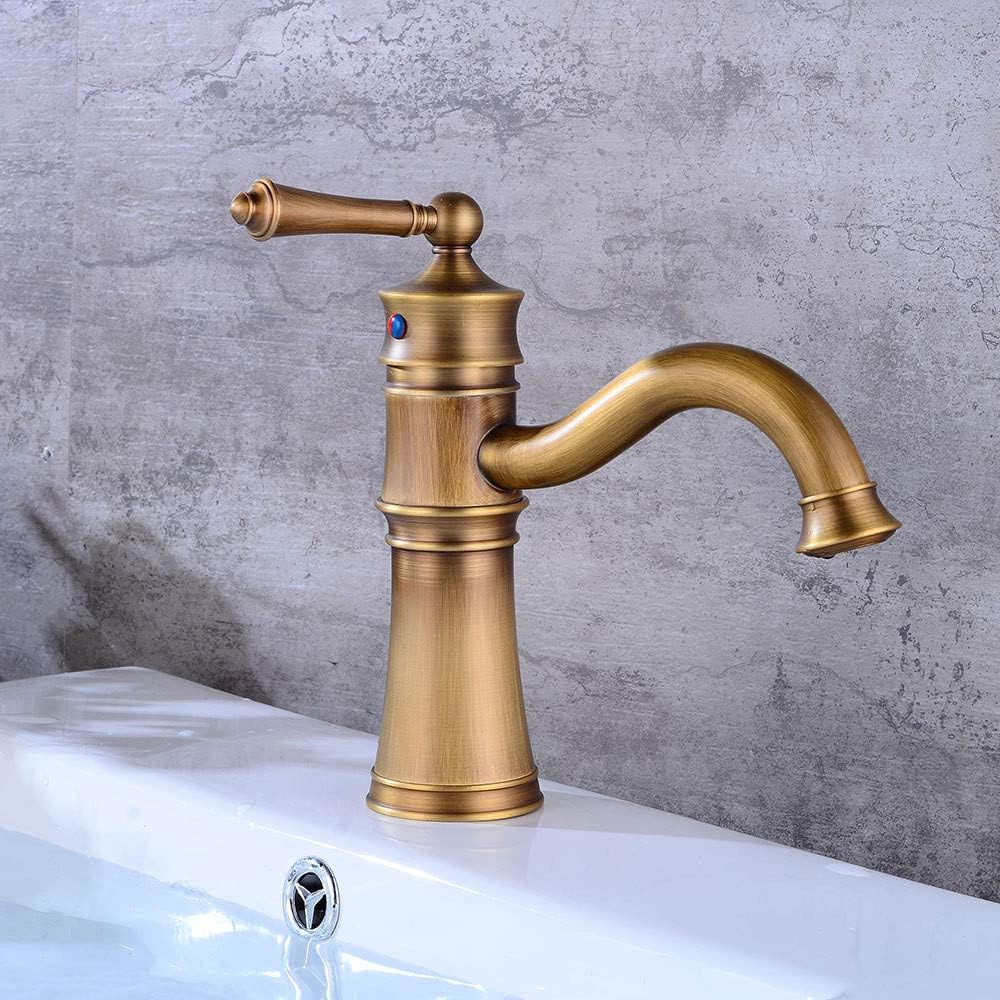 Robinet salle de bain vintage en laiton