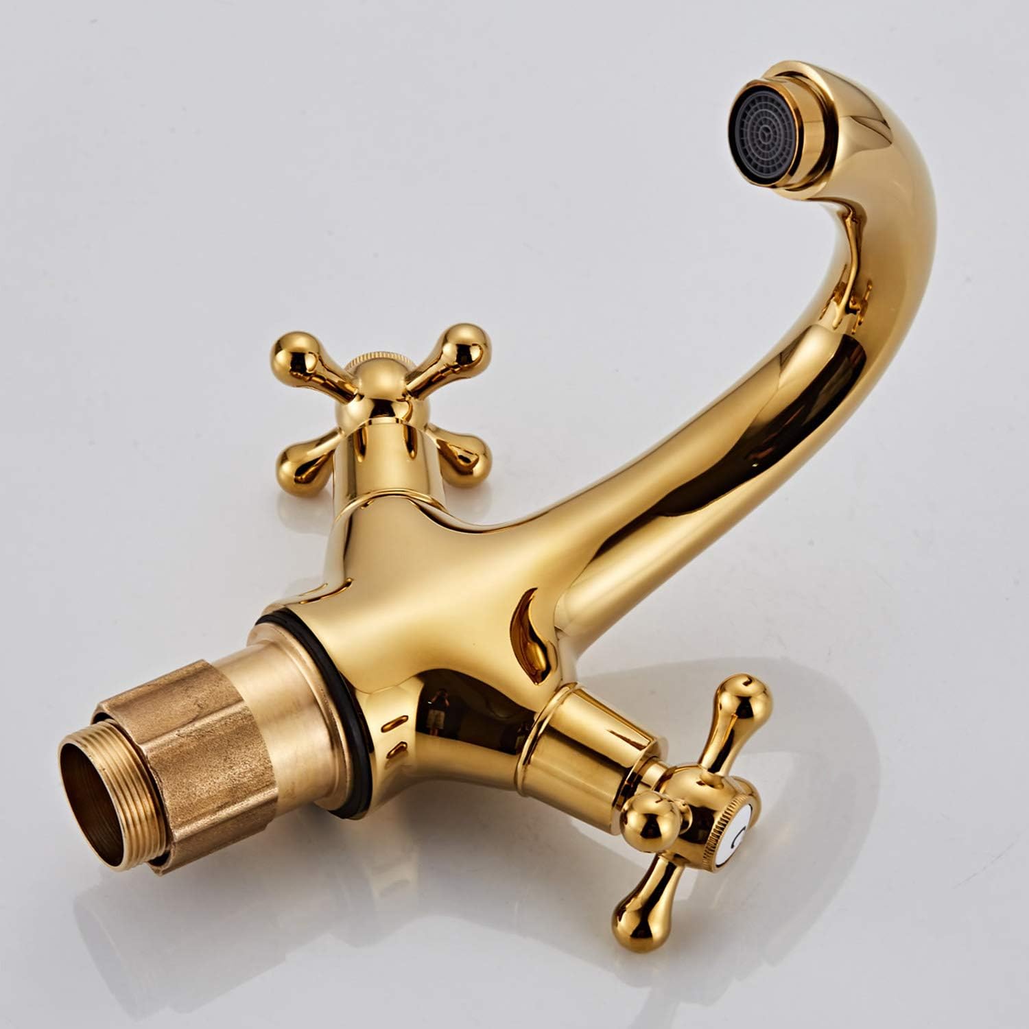 Robinet vintage pour salle de bain en laiton