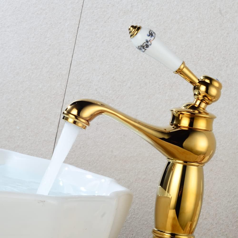 Robinet haut vintage pour vasque salle de bain en laiton