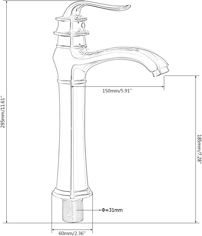Robinet haut vintage pour vasque salle de bain en laiton