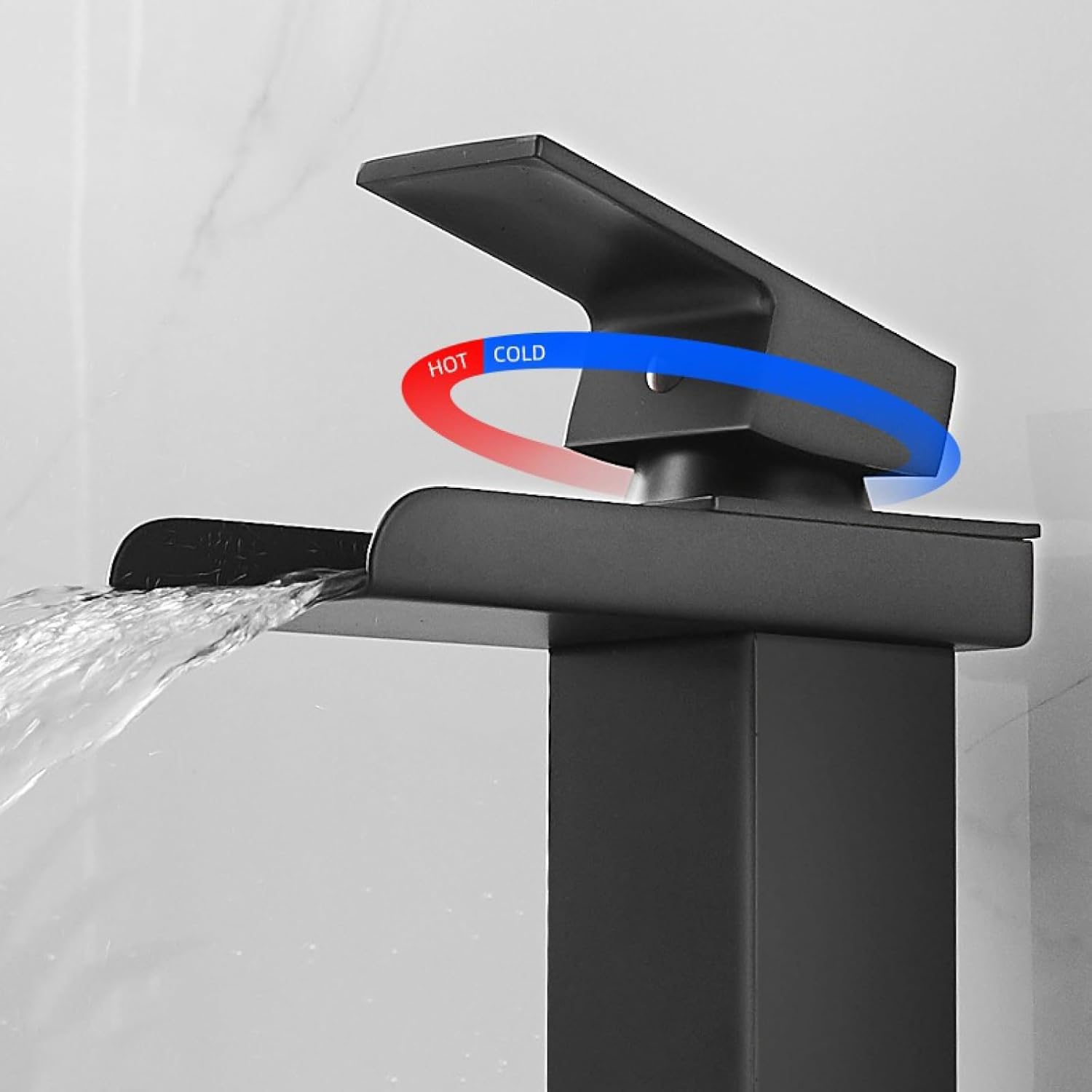 robinet haut cascade pour vasque salle de bain en laiton