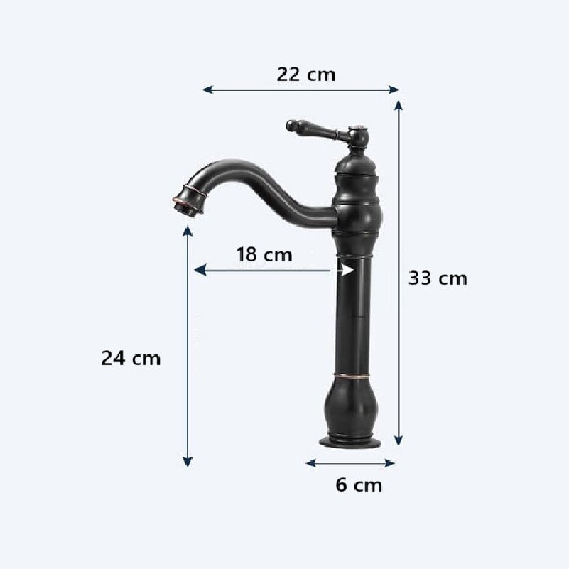 Robinet haut vintage pour vasque salle de bain en laiton