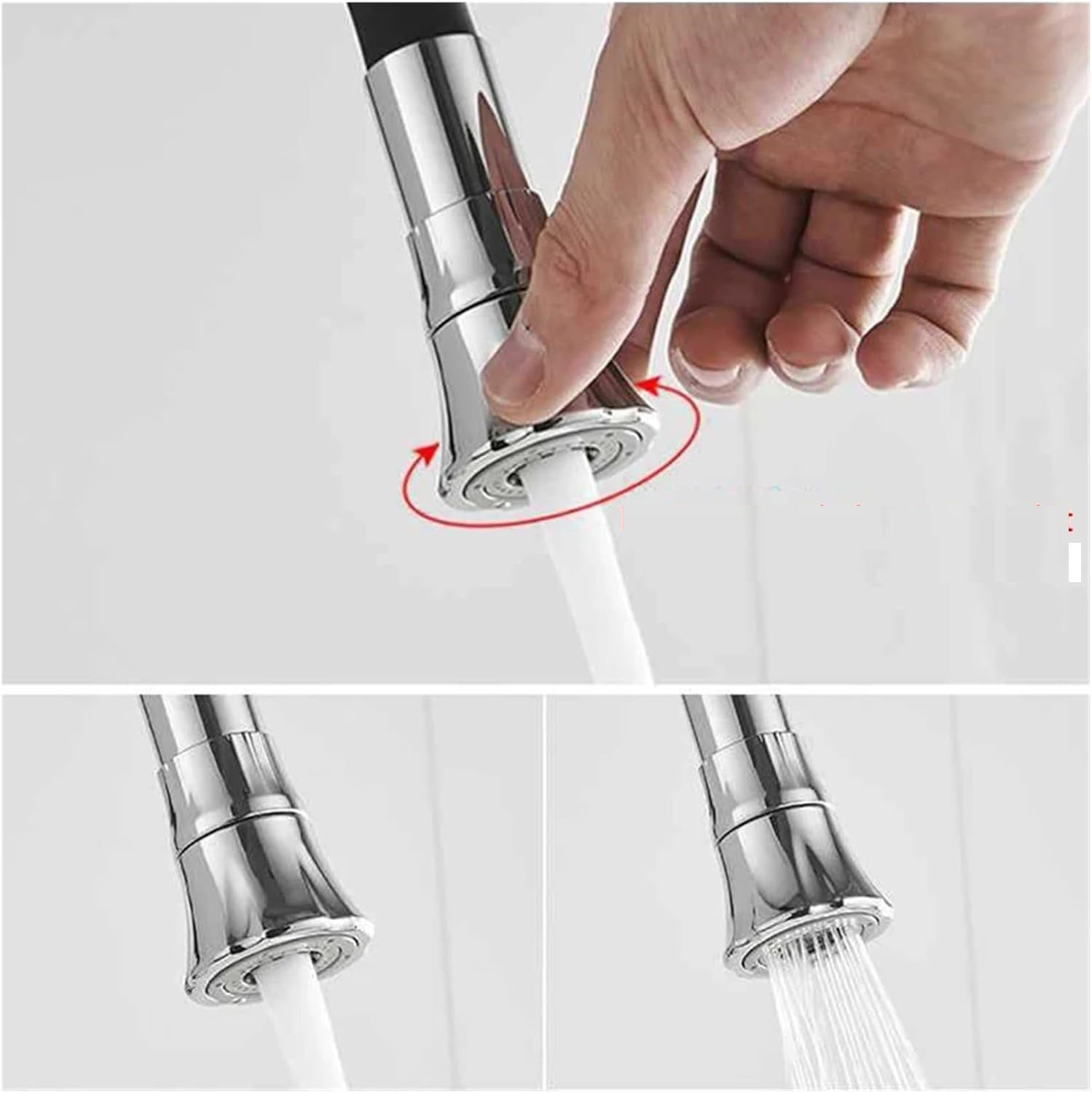 Robinet flexible pour cuisine murale col de cygne en laiton