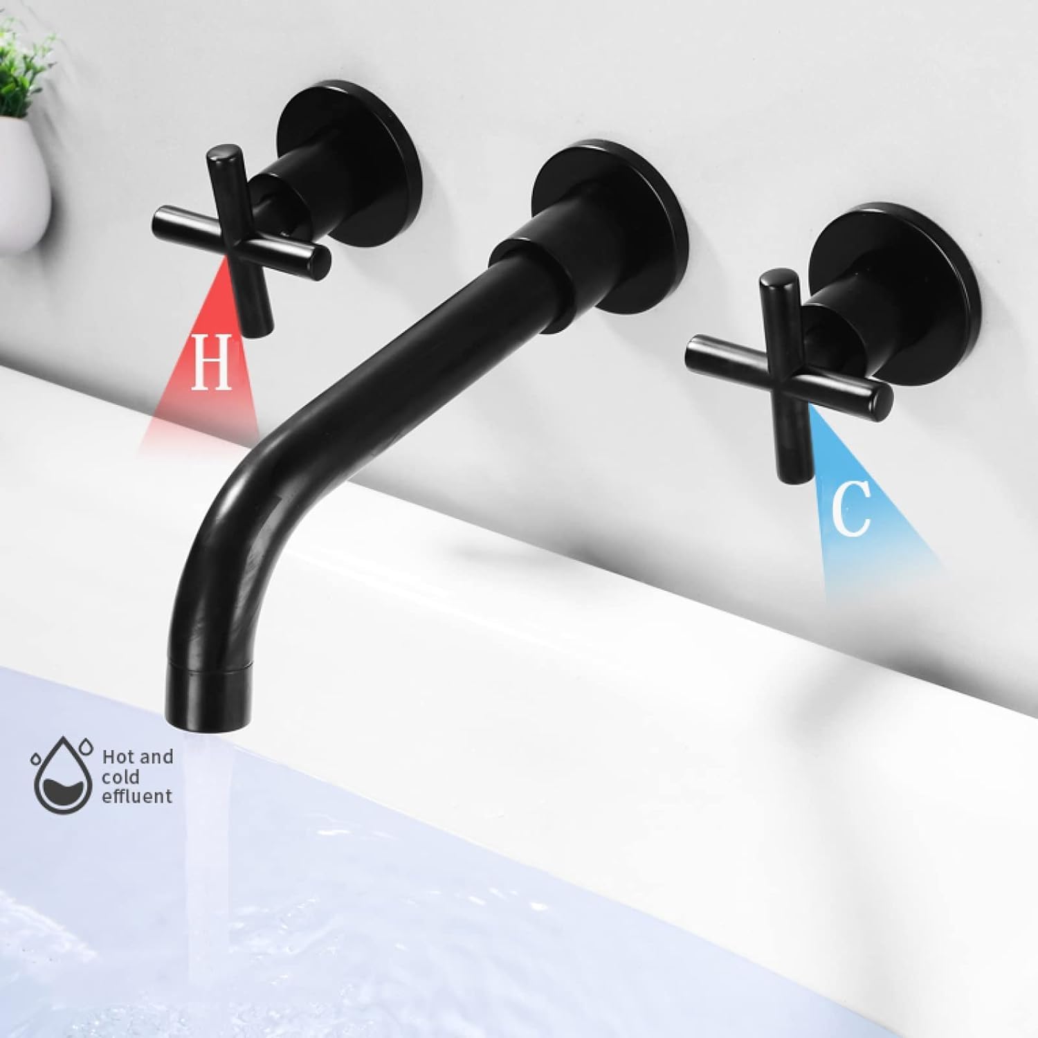 Robinet mural pour salle de bain mural en laiton