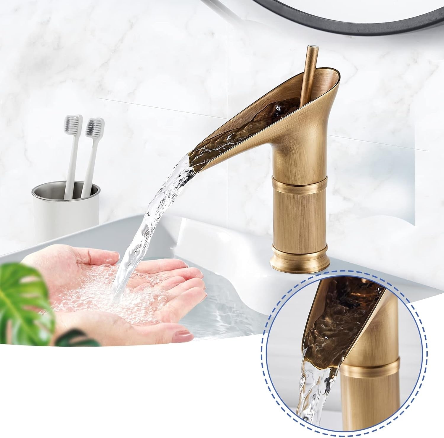 Robinet cascade salle de bain en laiton