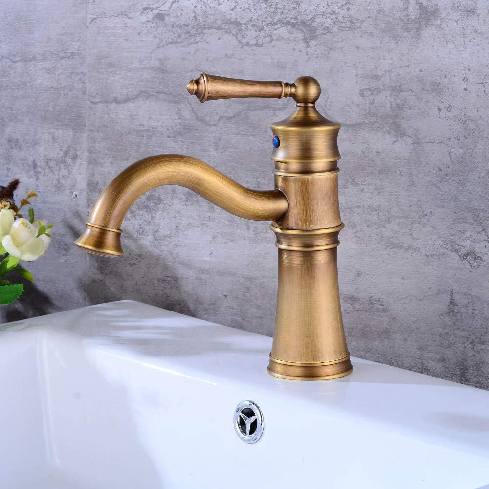 Robinet salle de bain vintage en laiton