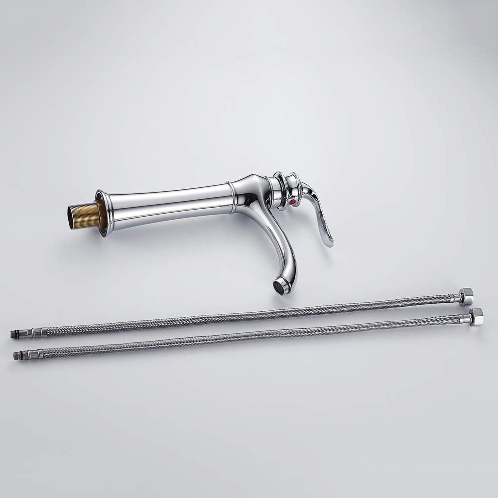 Robinet haut vintage pour vasque salle de bain en laiton