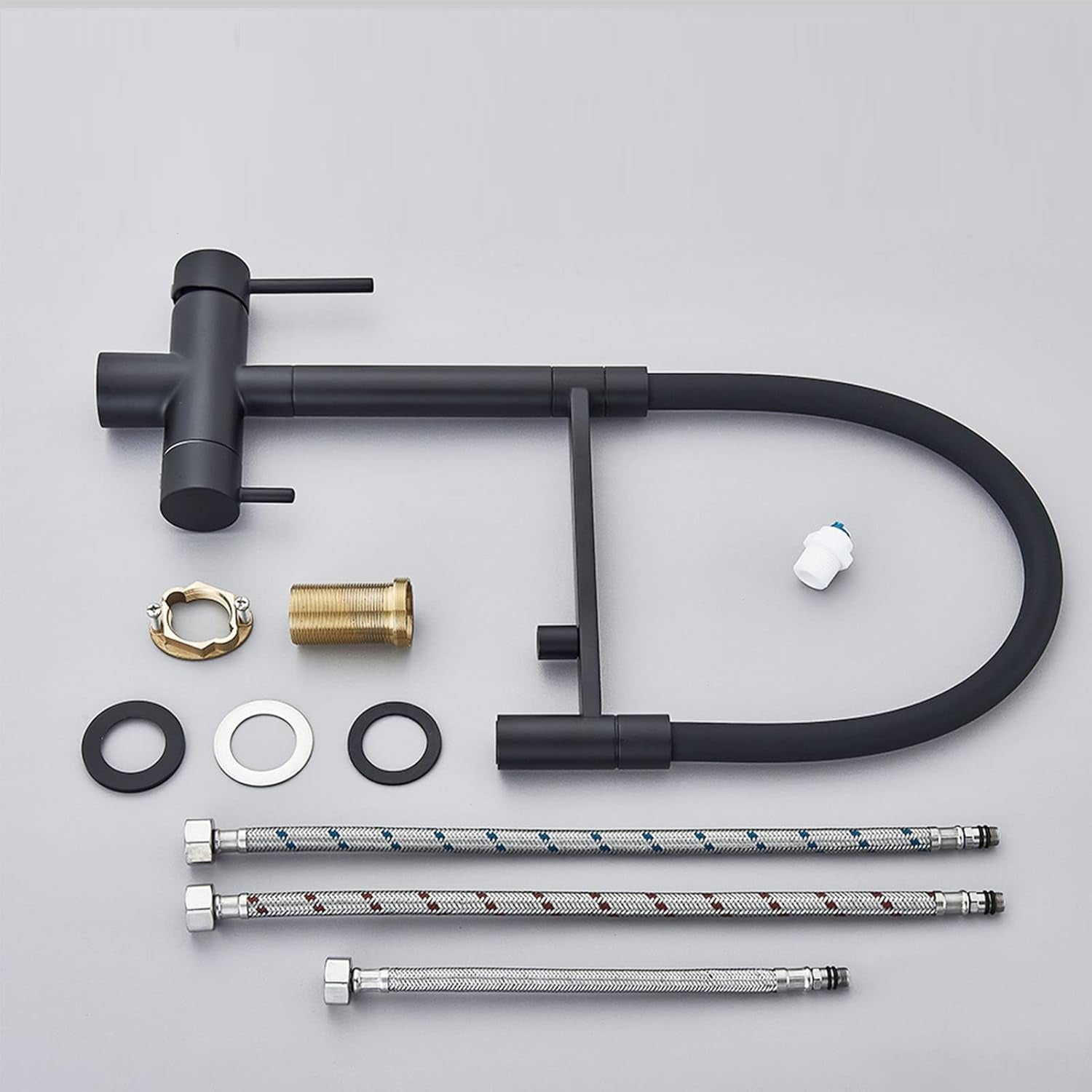 Robinet cuisine flexible purificateur d'eau en laiton
