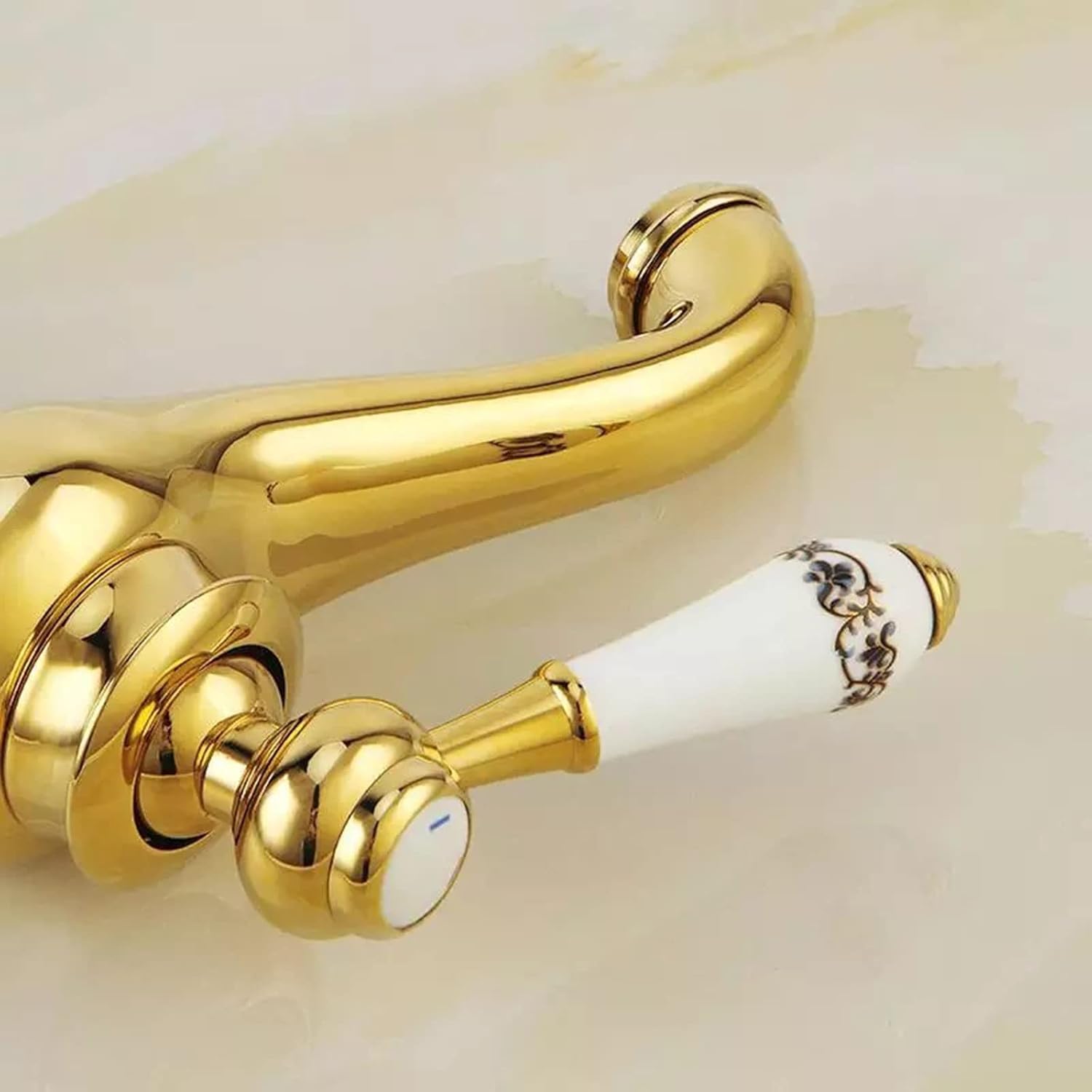 Robinet haut vintage pour vasque salle de bain en laiton