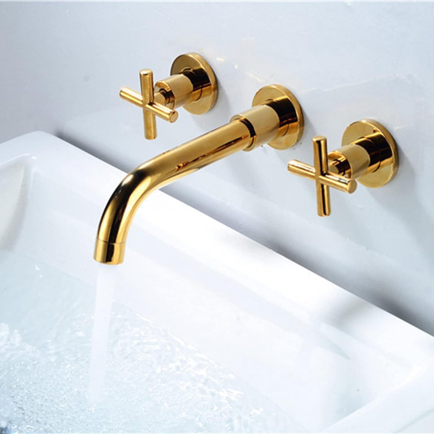 Robinet mural pour salle de bain mural en laiton