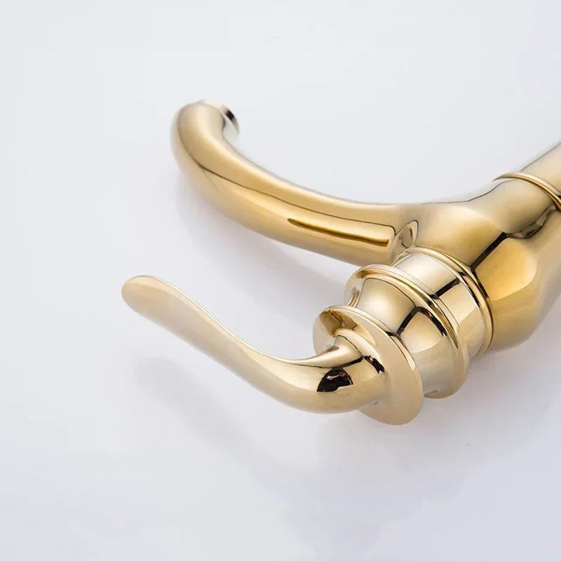 Robinet haut vintage pour vasque salle de bain en laiton