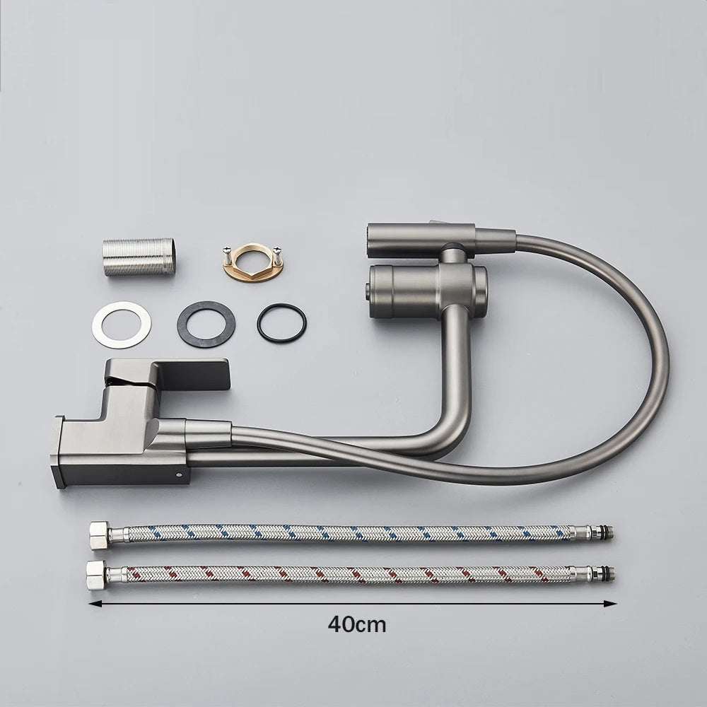 Robinet cuisine flexible en laiton