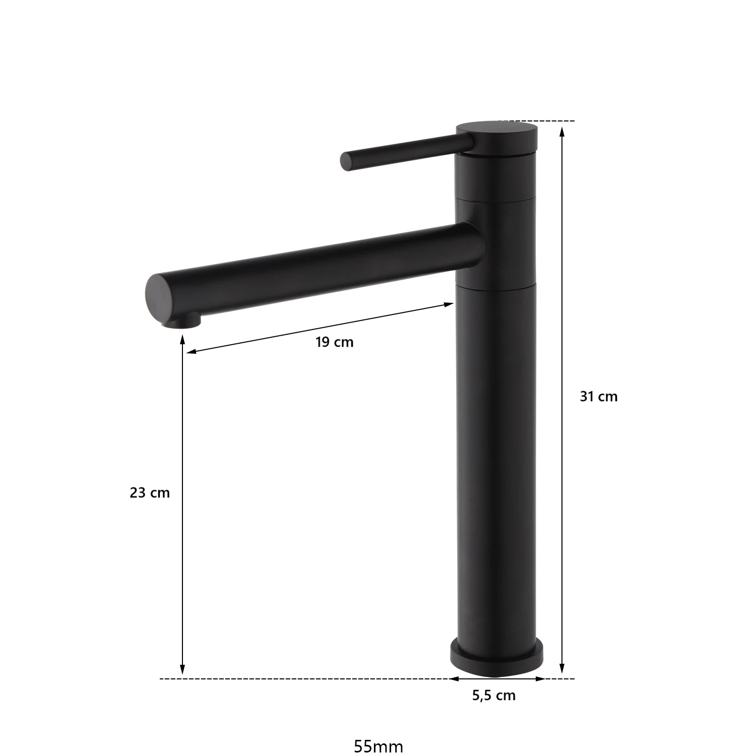 Robinet haut pour vasque salle de bain en laiton