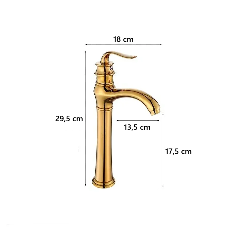 Robinet haut vintage pour vasque salle de bain en laiton