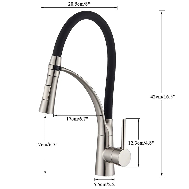 Robinet de cuisine flexible en laiton