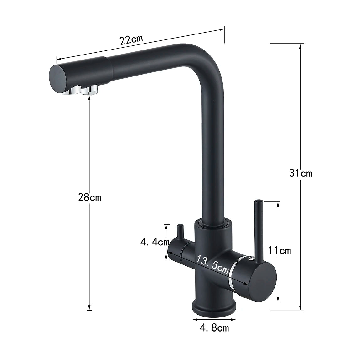 Robinet cuisine purificateur d'eau en laiton