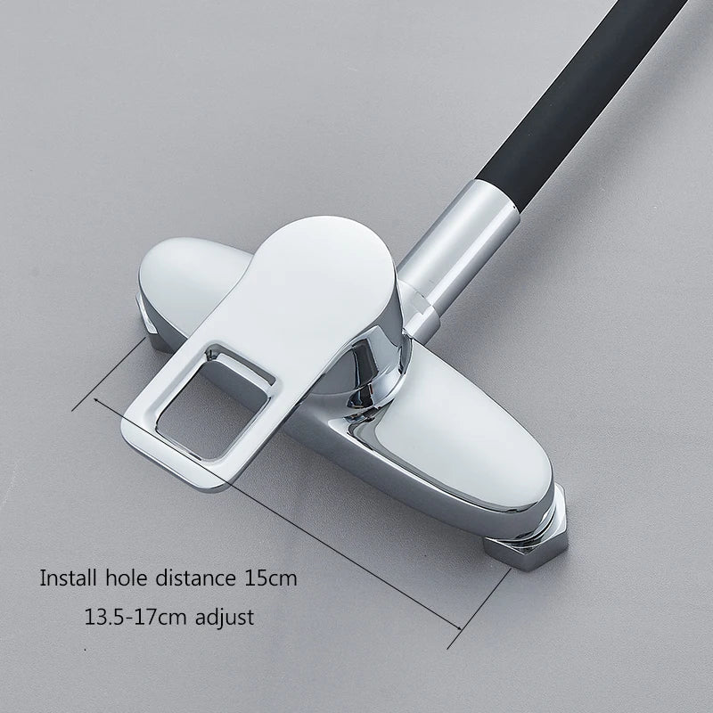 Robinet flexible pour cuisine murale col de cygne en laiton