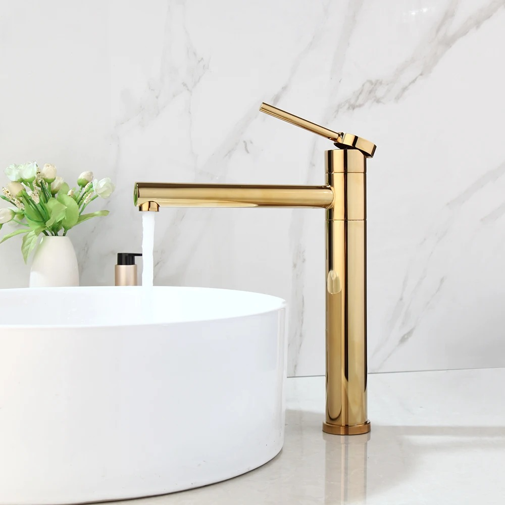 Robinet haut pour vasque salle de bain en laiton