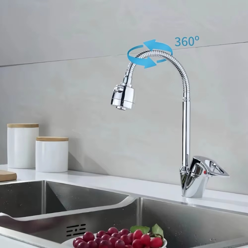 Robinet flexible pour cuisine col de cygne en laiton
