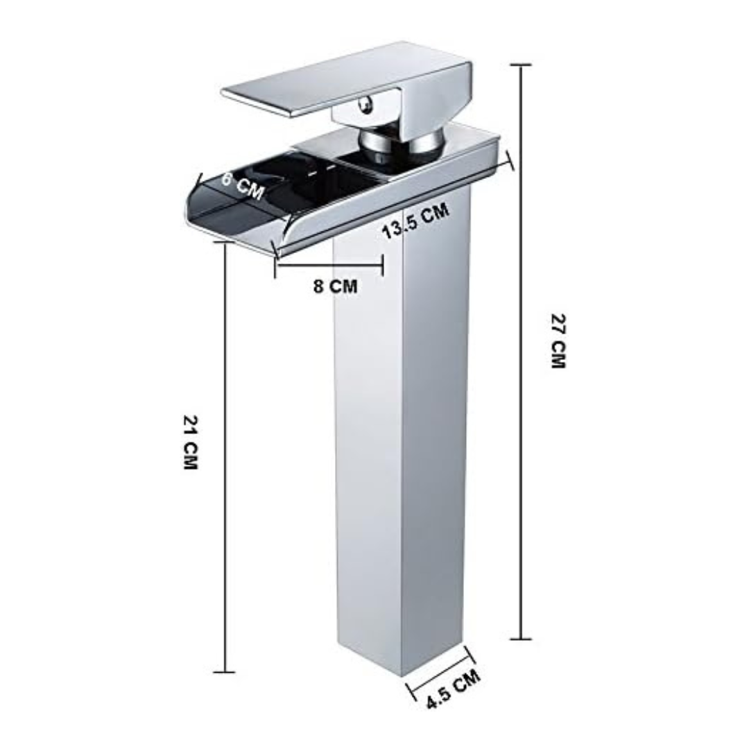 robinet haut cascade pour vasque salle de bain en laiton