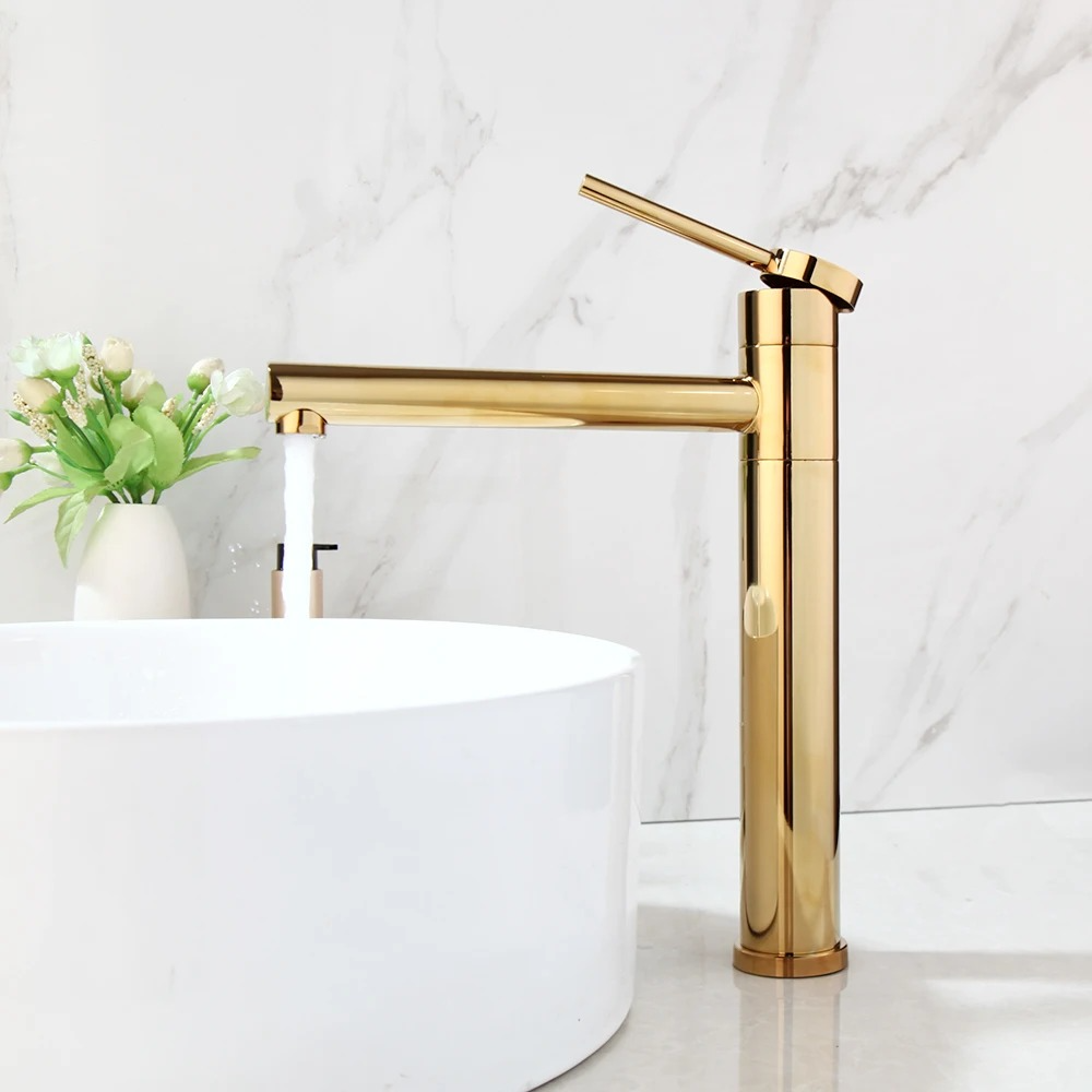 Robinet haut pour vasque salle de bain en laiton