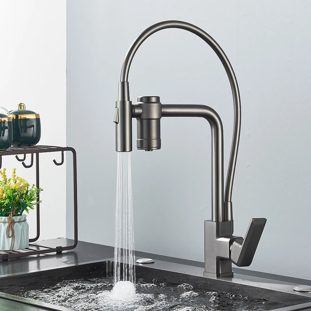 Robinet cuisine flexible en laiton