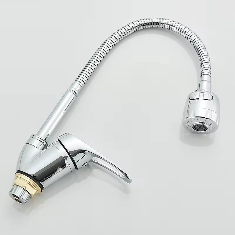 Robinet flexible pour cuisine col de cygne en laiton