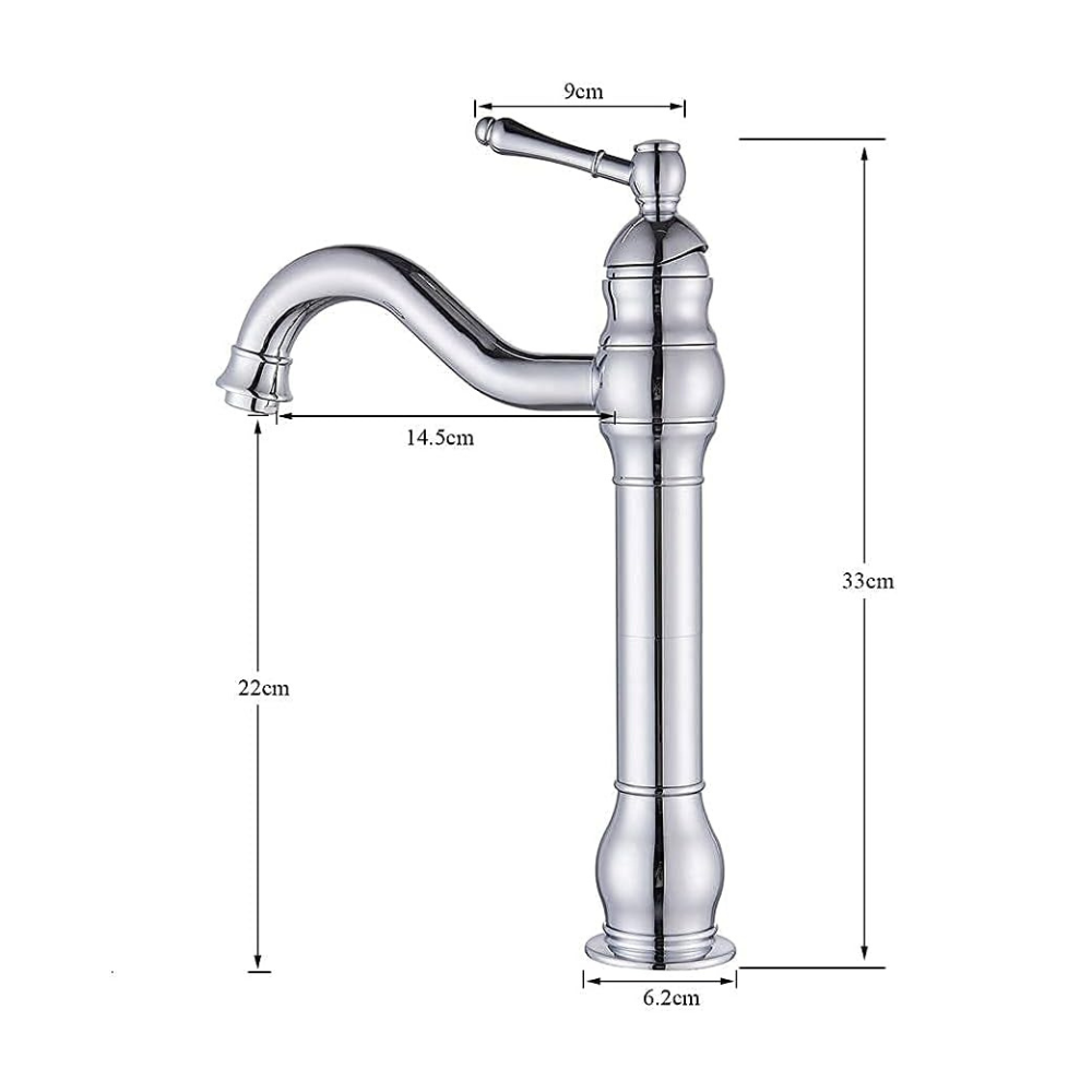 Robinet haut vintage pour vasque salle de bain en laiton