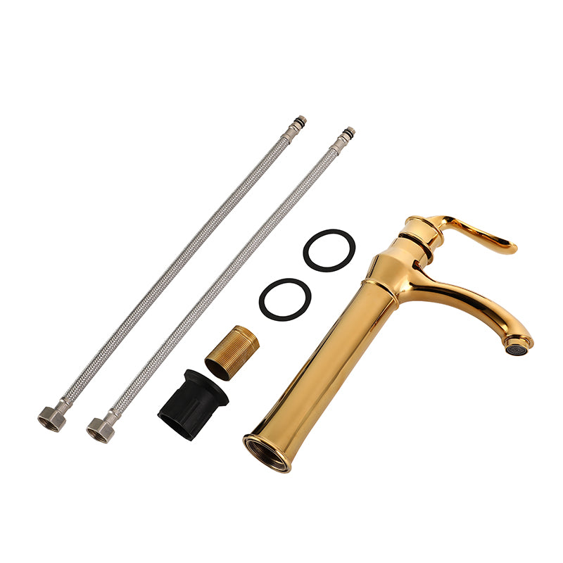 Robinet haut vintage pour vasque salle de bain en laiton