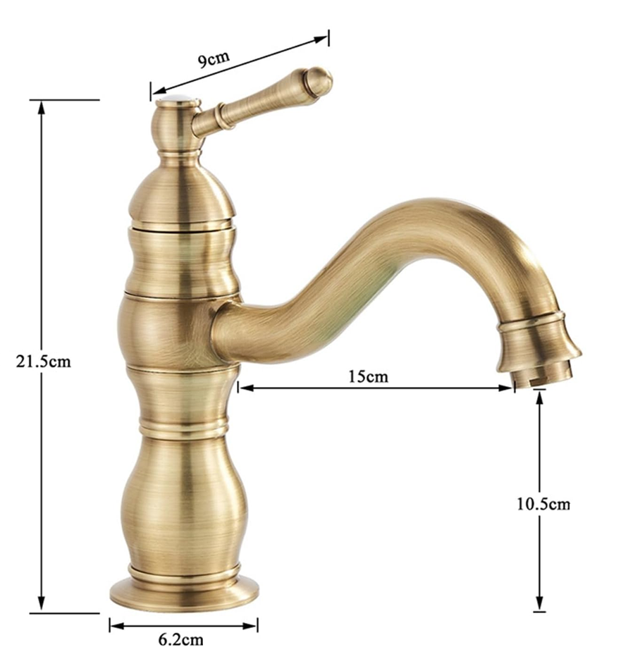 Robinet vintage pour salle de bain en laiton