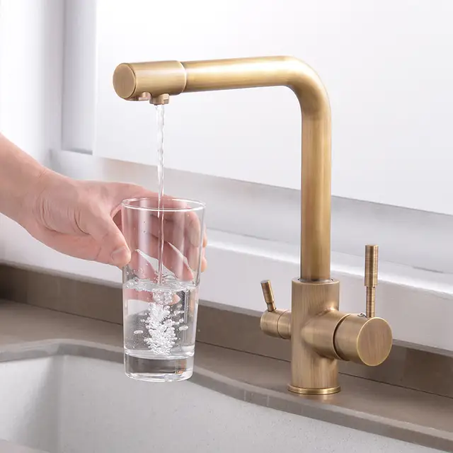 Robinet cuisine purificateur d'eau en laiton