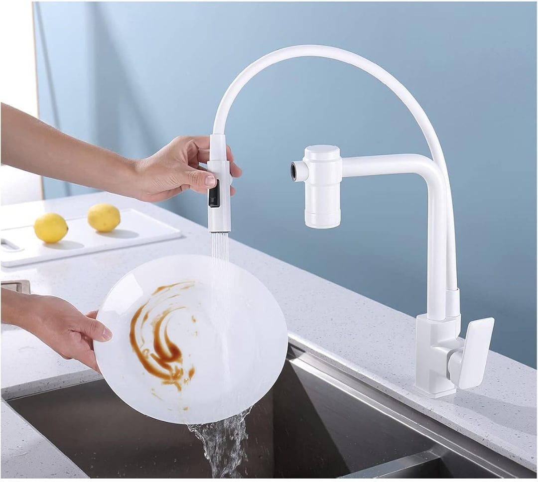Robinet cuisine flexible en laiton