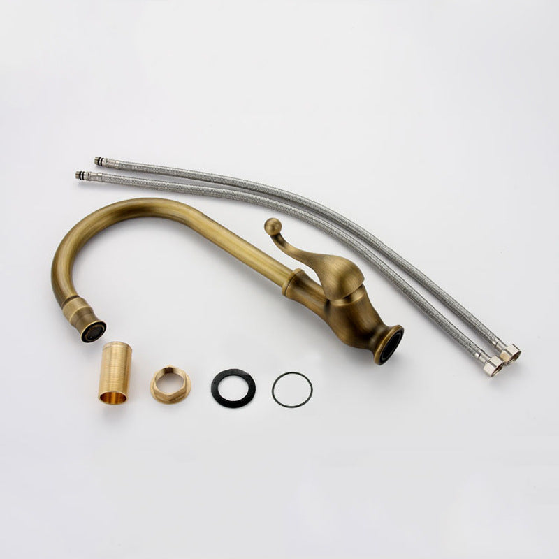 Robinet vintage col de cygne pour cuisine en laiton