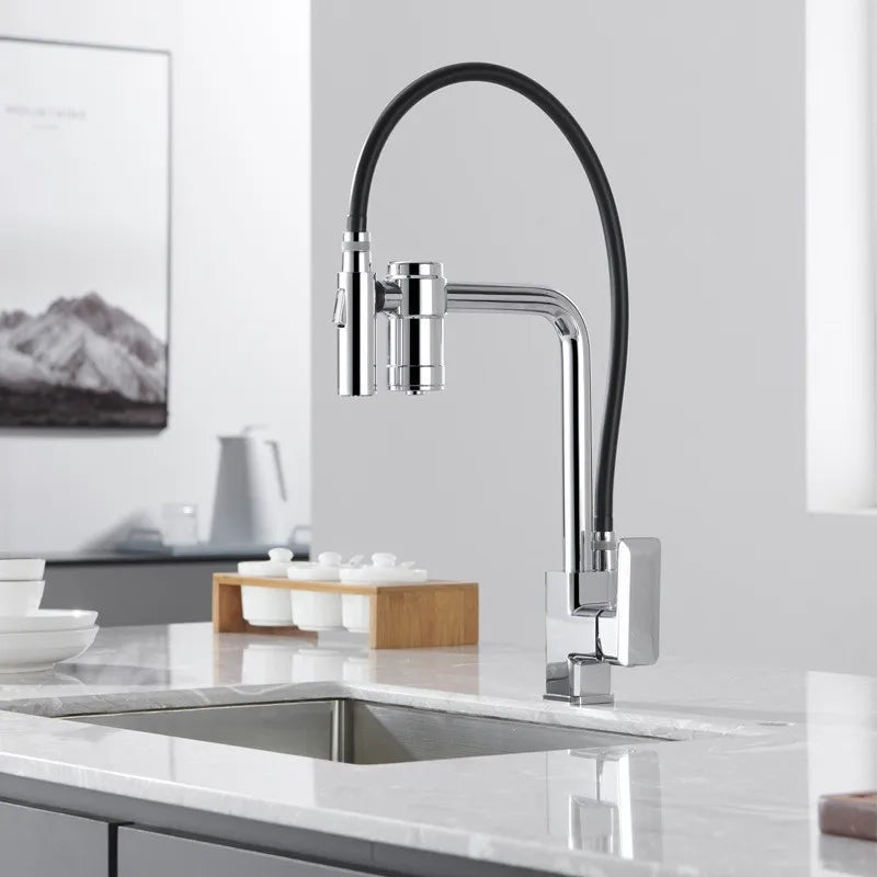 Robinet cuisine flexible en laiton