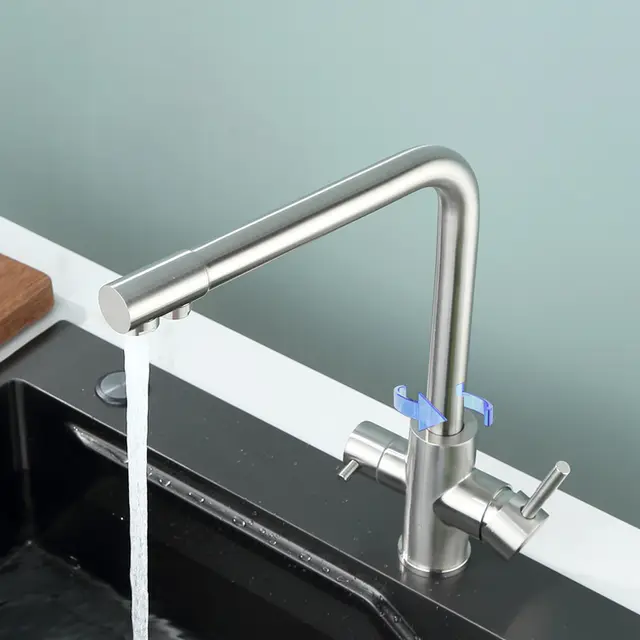 Robinet cuisine purificateur d'eau en laiton
