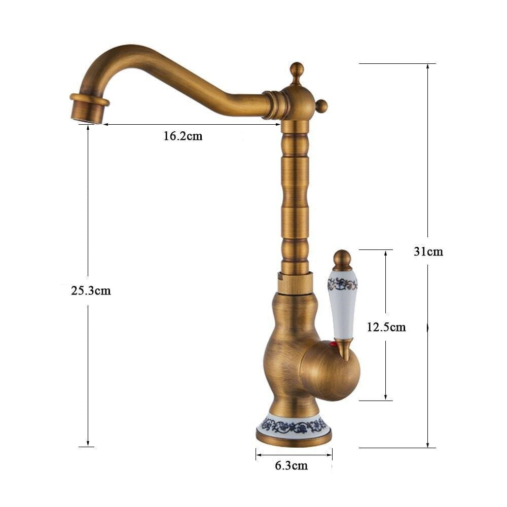 Robinet vintage pour cuisine en laiton