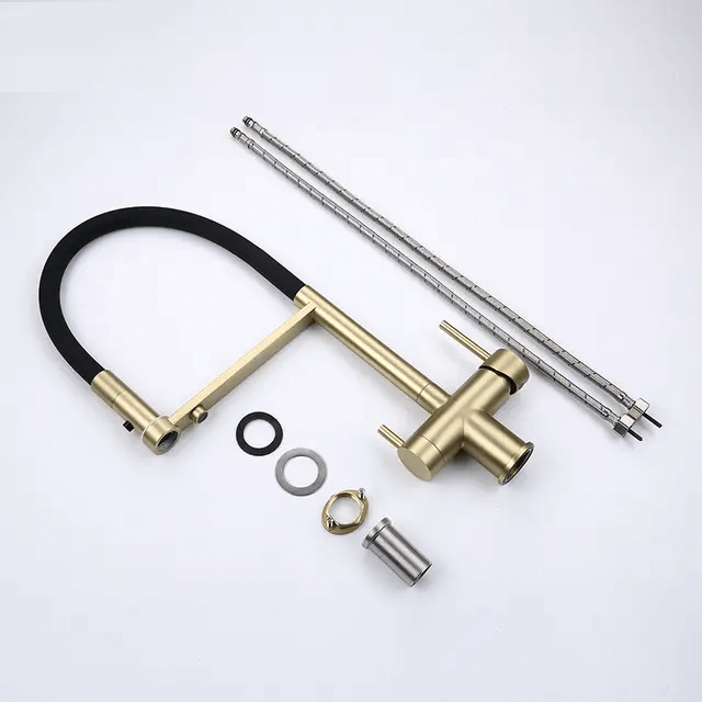 Robinet cuisine flexible purificateur d'eau en laiton