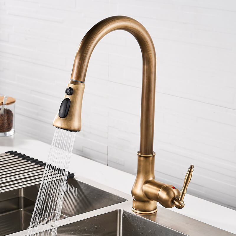Robinet douchette vintage pour cuisine en laiton