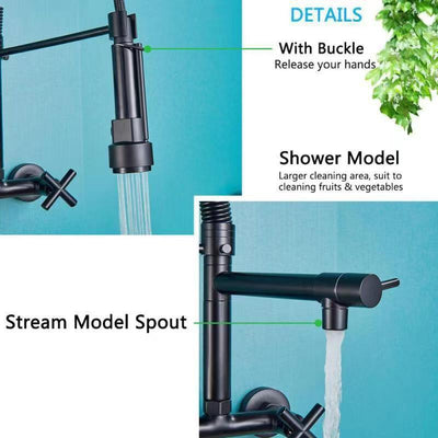 Robinet cuisine douchette mural 3 voies avec jet modulable