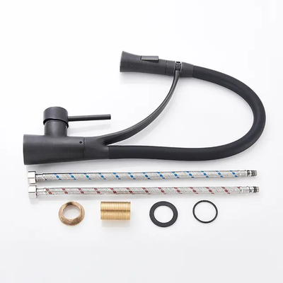 Robinet cuisine flexible 3 voies avec bec en silicone et 2 jets ajustables