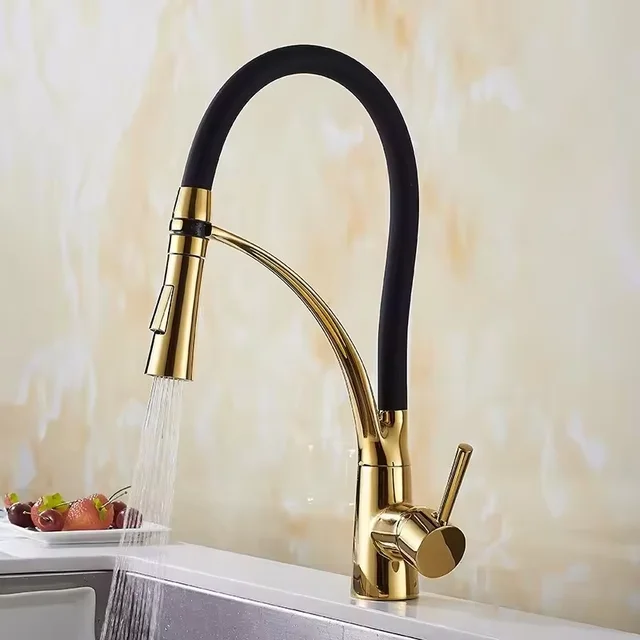 Robinet cuisine flexible 3 voies avec bec en silicone et 2 jets ajustables